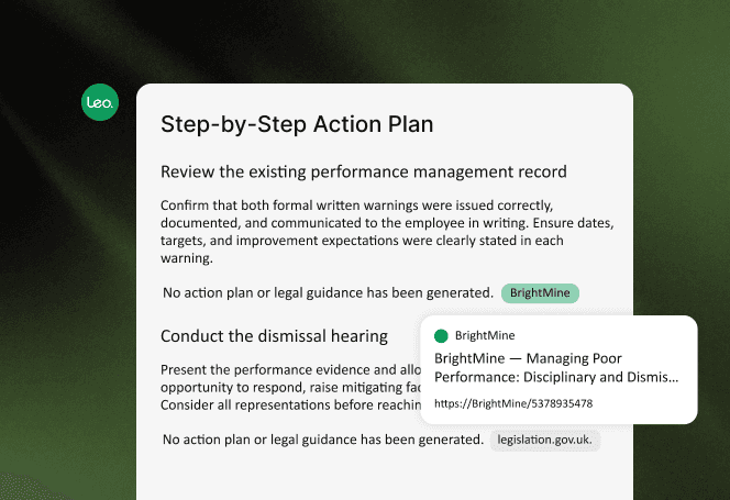 Get step-by-step action plans backed by authoritative sources and citation traceability