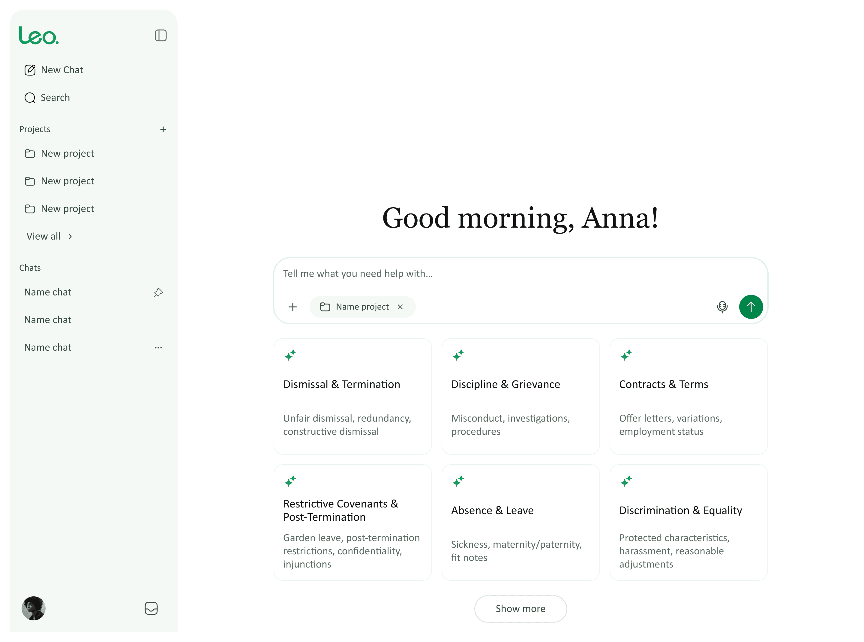 Leo app mockup